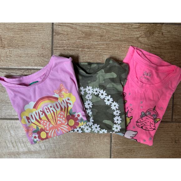 Girls Shirts (bundle of 3) Beautiful, Kindness; Peace, Size 8 - Picture 1 of 7